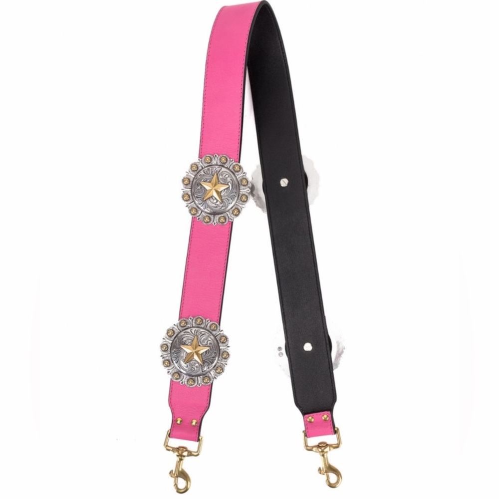 NWT KATE CATE 100% Calf Leather Regina Shoulder Bag Strap Western Cowboy Pink